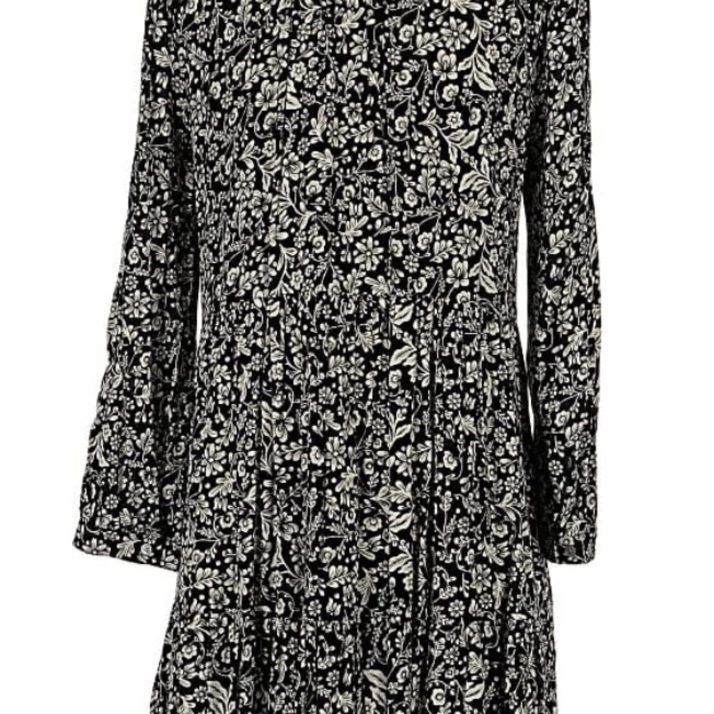 J.CREW Hadid shirt dress in a black and white bouquet print sz L - Picture 13 of 15
